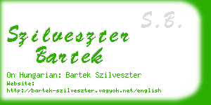 szilveszter bartek business card